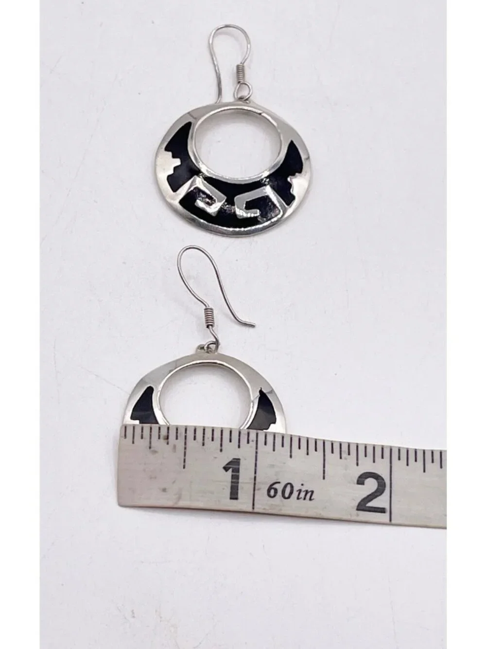 Vintage Taxco T8-55 Mexico 925 Sterling Silver 1 1/4” Dangle/Drop Earrings